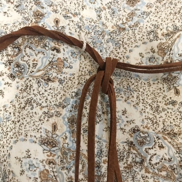 🌿 Vintage | Paisley Skirt with Brown Suede Belt - Picture 3 of 3